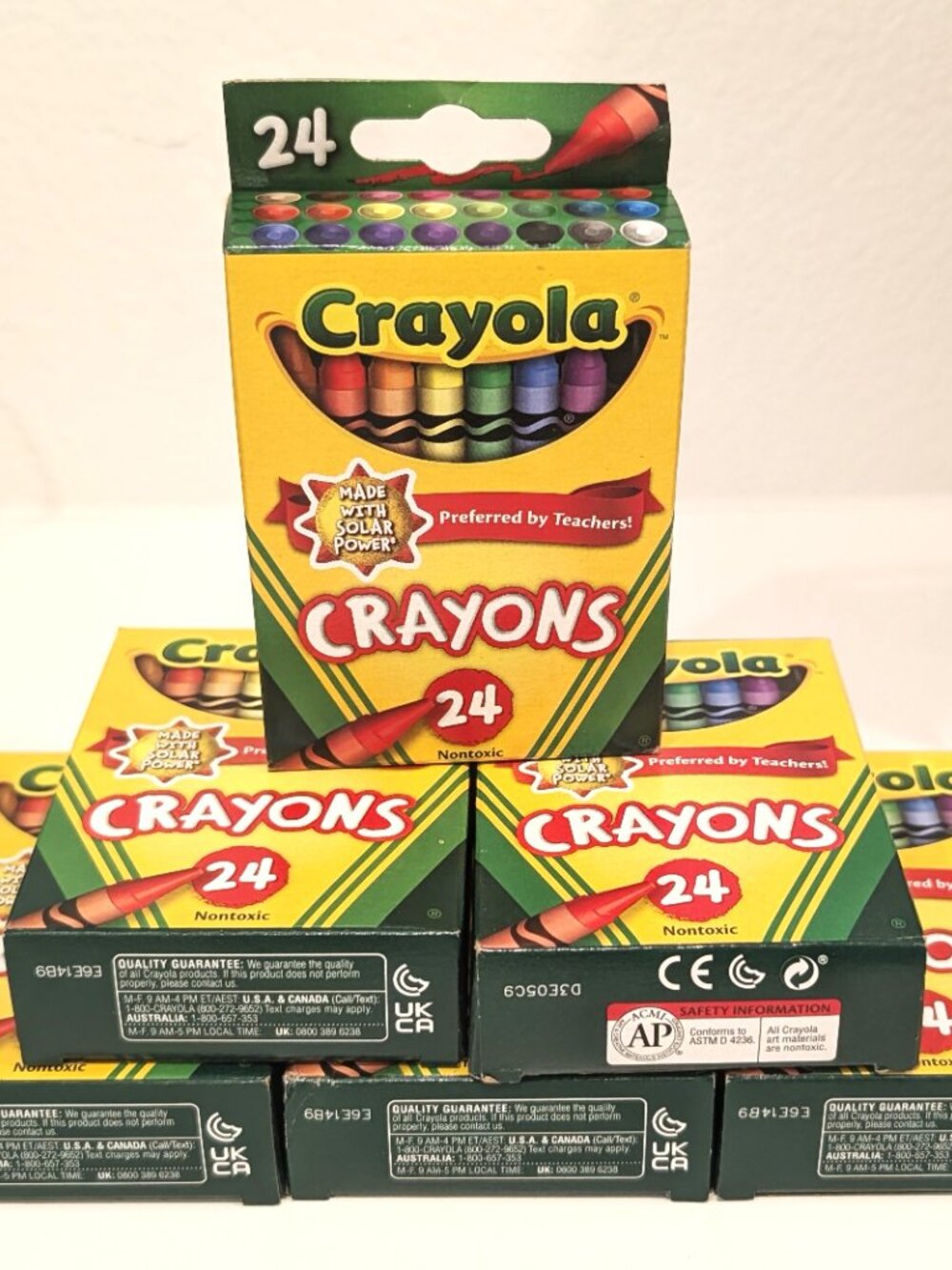 Vintage Crayola Crayons 6 Boxes 24 Count Non-Toxic New School Supplies Bulk kids